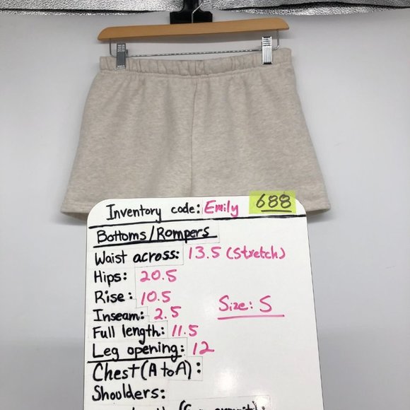 Aritzia Tna Oatmeal Cozy Fleece Perfect Hi-Rise Mini High-waisted sweatshorts S - Picture 13 of 14